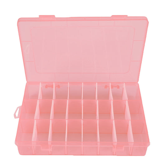 24-Compartment Storage Box with Removable Dividers and Clear Dust-Proof Lid - Image 2