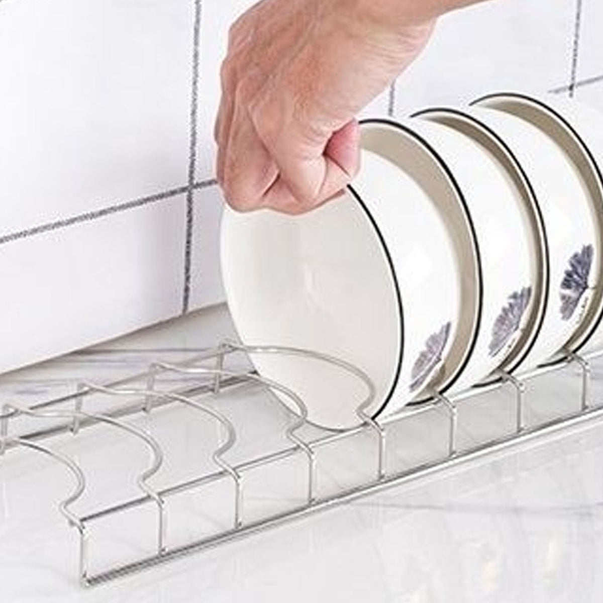 Eight-Tier Stainless Steel Pot Lid Rack for Cabinets and Pantry Shelves - Image 6