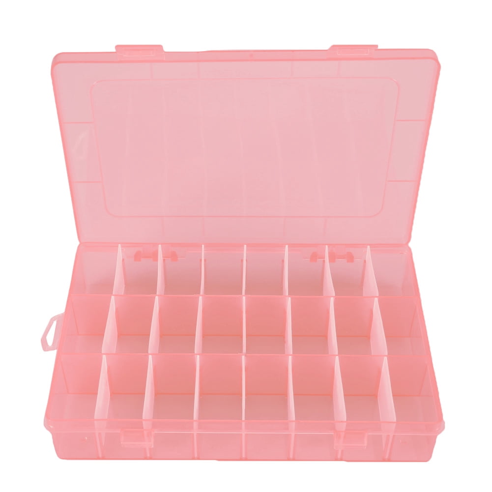 24-Compartment Storage Box with Removable Dividers and Clear Dust-Proof Lid - Image 2