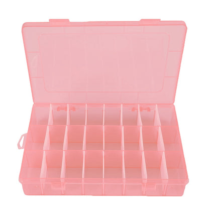 24-Compartment Storage Box with Removable Dividers and Clear Dust-Proof Lid - Image 2