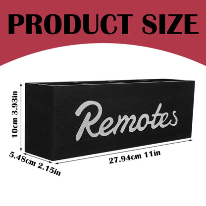 Wooden Remote Control Caddy with Four Slots for Coffee Table or Nightstand - Image 3