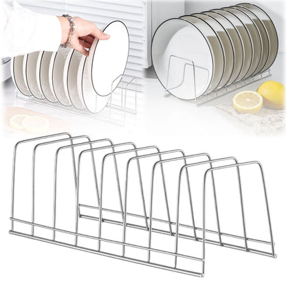 Eight-Tier Stainless Steel Pot Lid Rack for Cabinets and Pantry Shelves - Image 2