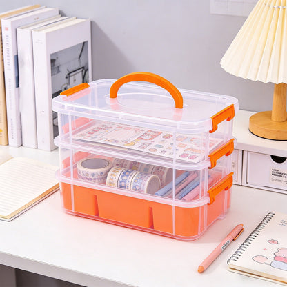 Three-Tier Stackable Desk Organizer with Carry Handle and Side Buckle - Image 5