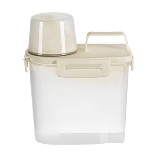 Airtight Dry Food Container with Pouring Spout, Measuring Cup and Handle