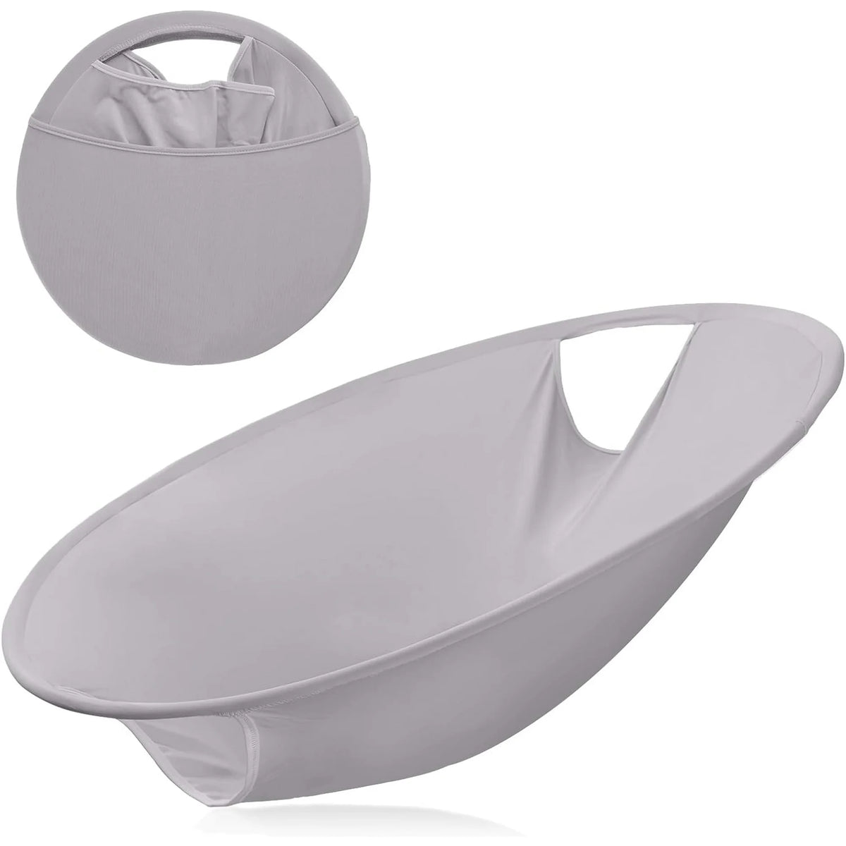 Pop-Up Laundry Basket, 26 Inches, Collapsible with Two Suction Cups, Grey