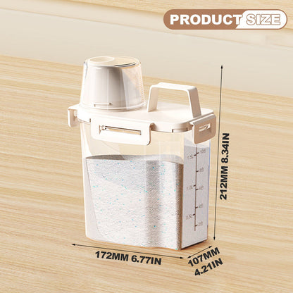 Airtight Dry Food Container with Pouring Spout, Measuring Cup and Handle - Image 4