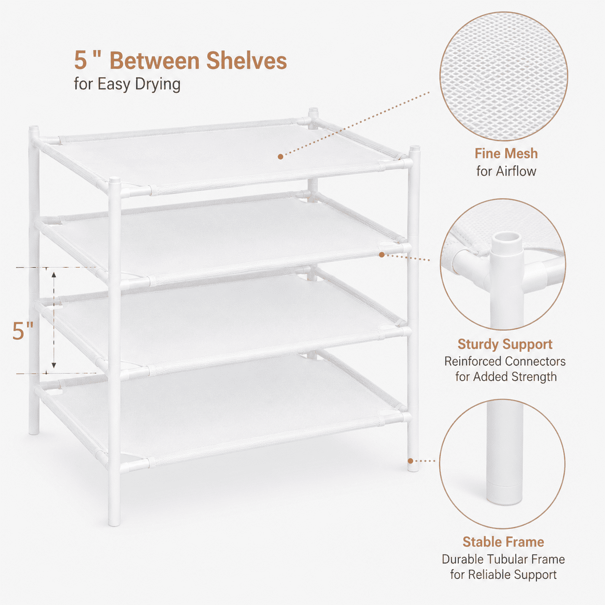 Lay-Flat Mesh Sweater Drying Racks, 4-Pack, Stackable, 28 x 28 Inches - Image 3