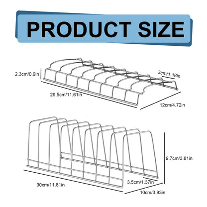 Eight-Tier Stainless Steel Pot Lid Rack for Cabinets and Pantry Shelves - Image 3