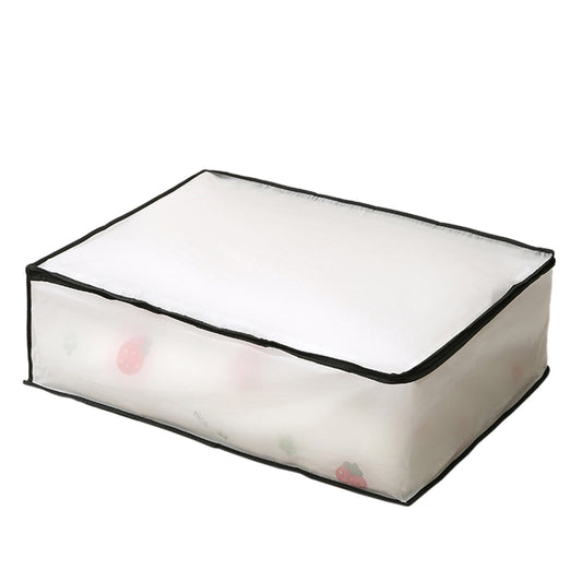 Under-Bed Storage Bag with Double-Sided Zipper, Frosted Clear, 31.5 x 23.6 x 9.8 Inches
