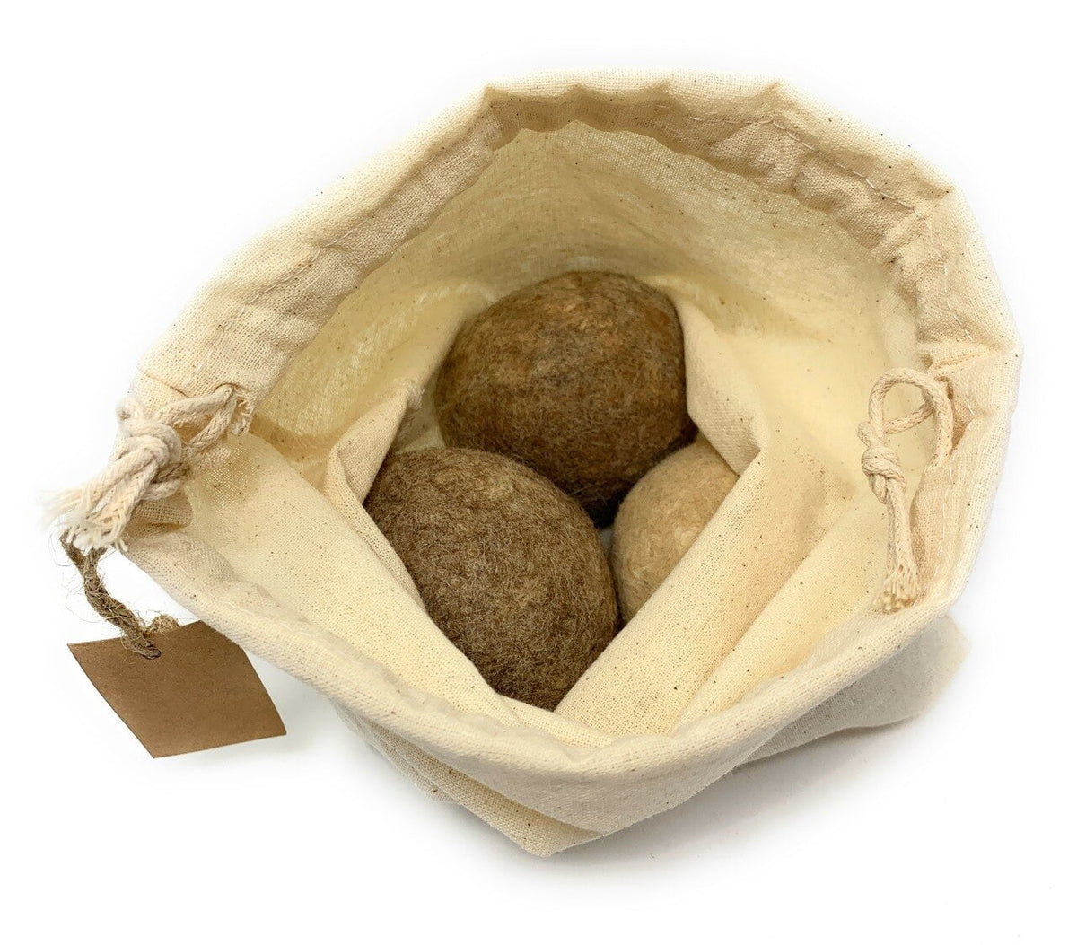 Felted Alpaca Wool Dryer Balls, Set of 3, Fragrance-Free and Reusable
