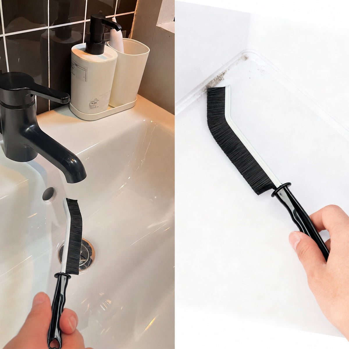 Crevice Cleaning Brush Set, 10 Pieces, Stiff Bristles for Grout and Window Tracks - Image 3