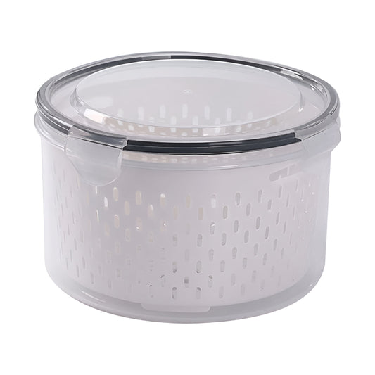 Fridge Produce Keepers with Airtight Lids and Removable Colanders, Three Sizes