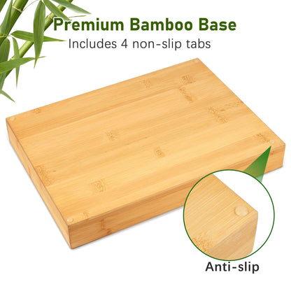 Bamboo Cutlery Drawer Organizer with Five Deep Compartments, 33 x 24 x 4.5 cm - Image 3