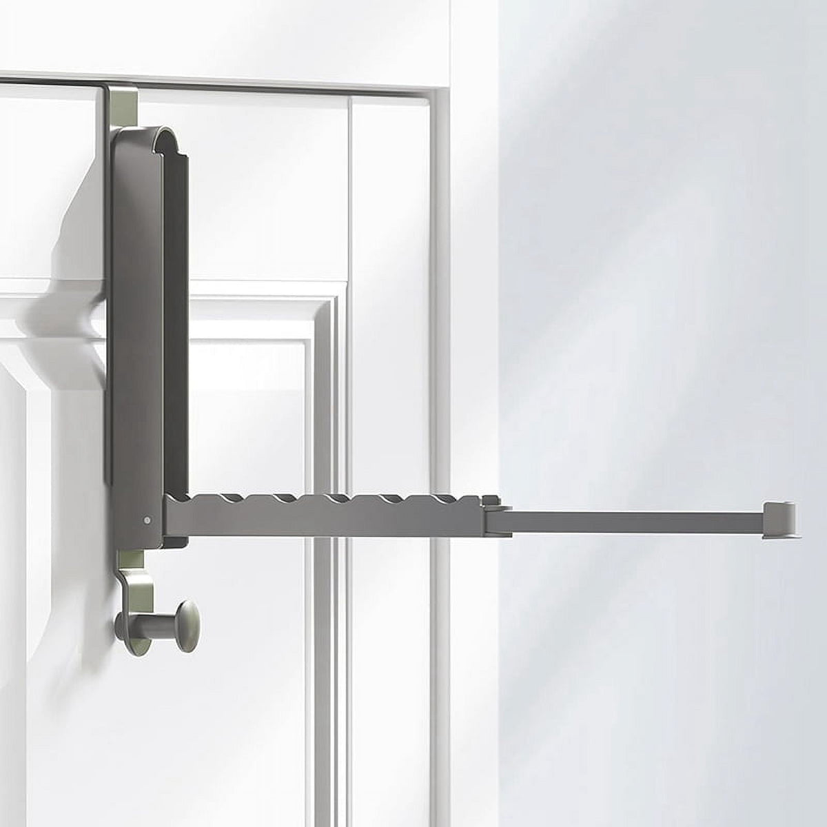 Over-the-Door Folding Drying Rack in Aluminum Alloy with Retractable Rod - Image 6