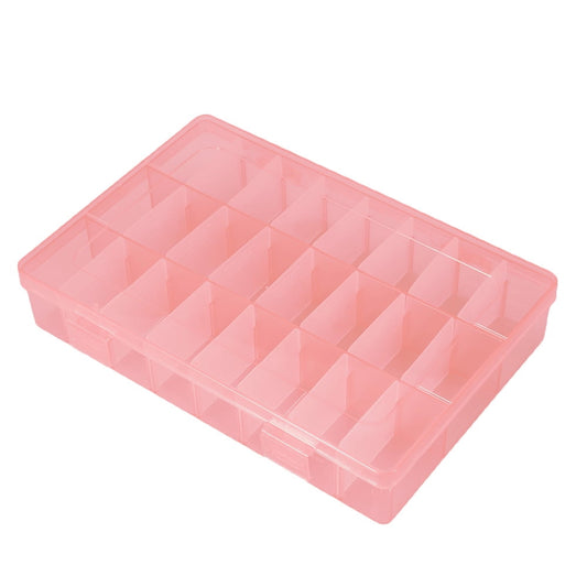 24-Compartment Storage Box with Removable Dividers and Clear Dust-Proof Lid