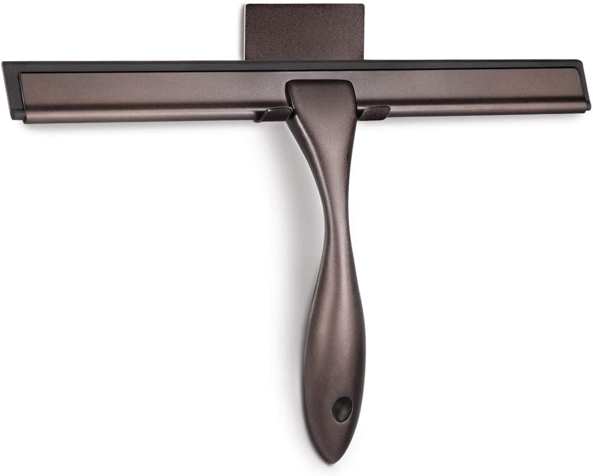 Shower Squeegee with Silicone Blade and Stainless Steel Handle, 10 Inches