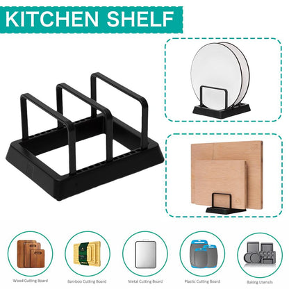 Cutting Board Rack with Adjustable Slots and Non-Slip Silicone Feet - Image 2