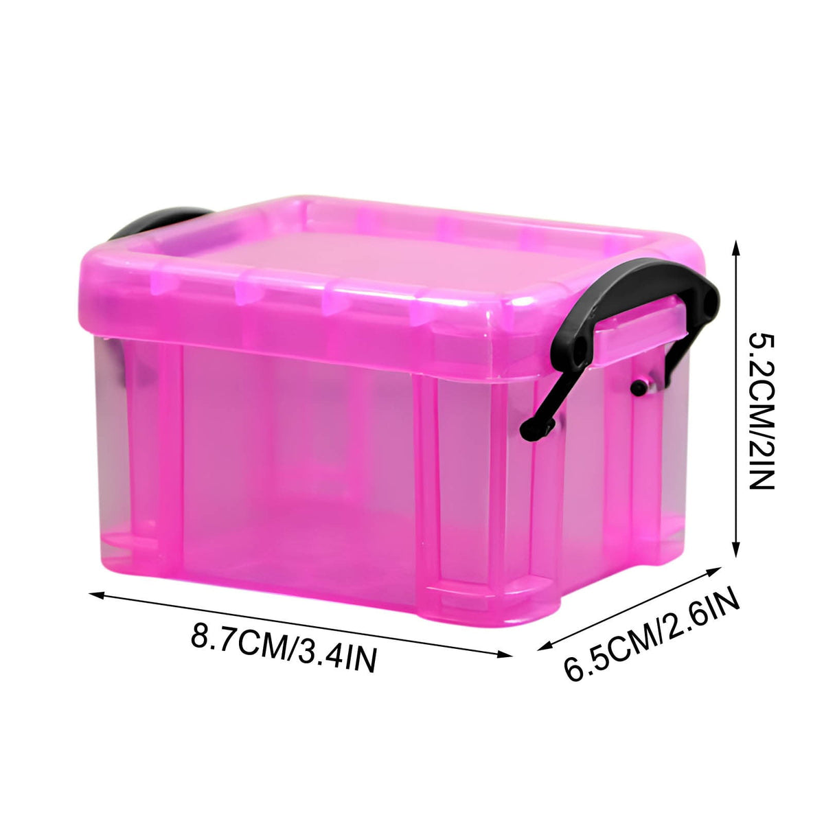 Mini Clear Storage Box with Locking Lid, 0.14 Liter, Bright Colors - Image 3