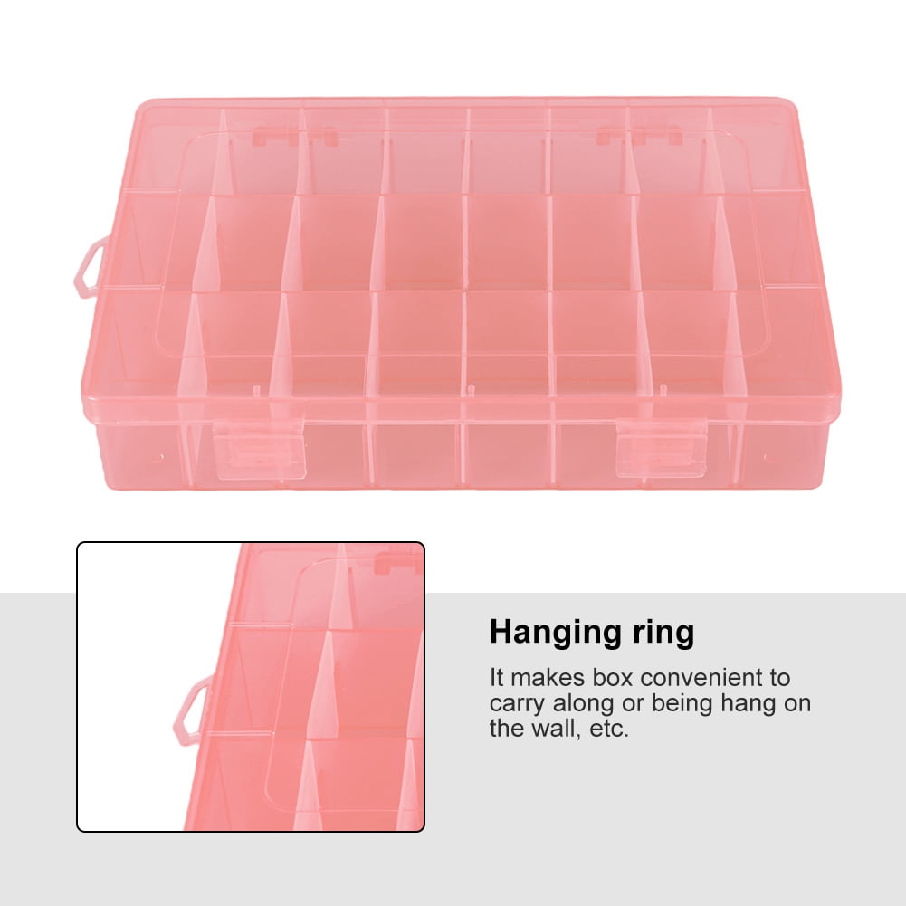 24-Compartment Storage Box with Removable Dividers and Clear Dust-Proof Lid - Image 6