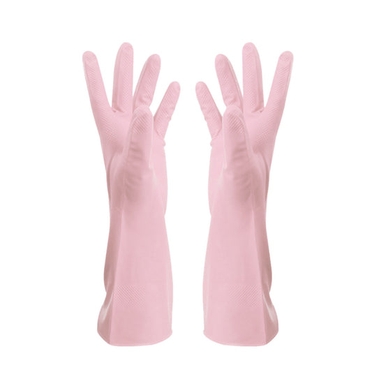 Extra-Long Latex Cleaning Gloves, 14.6 Inches, Chemical Resistant, Pink