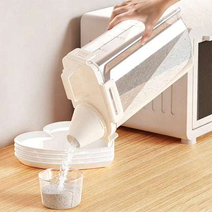 Airtight Dry Food Container with Pouring Spout, Measuring Cup and Handle - Image 6