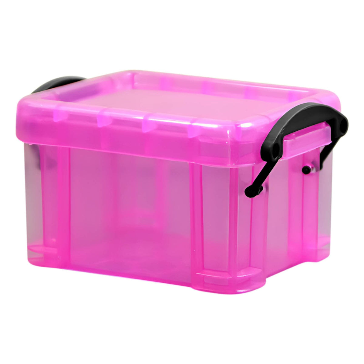 Mini Clear Storage Box with Locking Lid, 0.14 Liter, Bright Colors