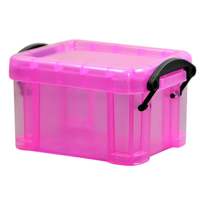 Mini Clear Storage Box with Locking Lid, 0.14 Liter, Bright Colors