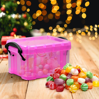 Mini Clear Storage Box with Locking Lid, 0.14 Liter, Bright Colors - Image 5