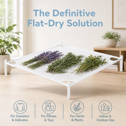 Single Lay-Flat Mesh Drying Rack for Delicates, 28 x 28 Inches, White - Image 2