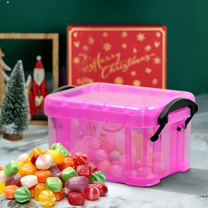 Mini Clear Storage Box with Locking Lid, 0.14 Liter, Bright Colors - Image 4