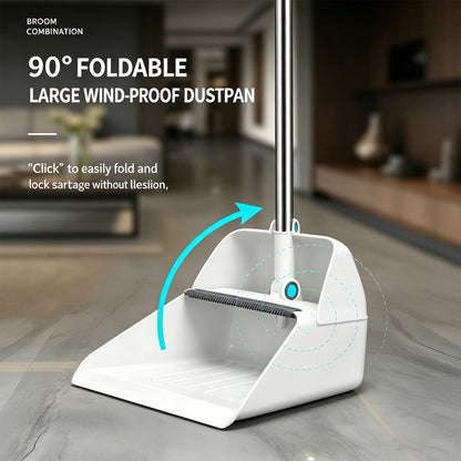 Broom and Dustpan Set with Long Handle, 180-Degree Rotating Head and Comb Teeth - Image 6