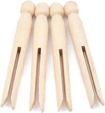 Birch Wood Clothespins, 50-Pack, 4.3 Inches, Light Brown - Image 4
