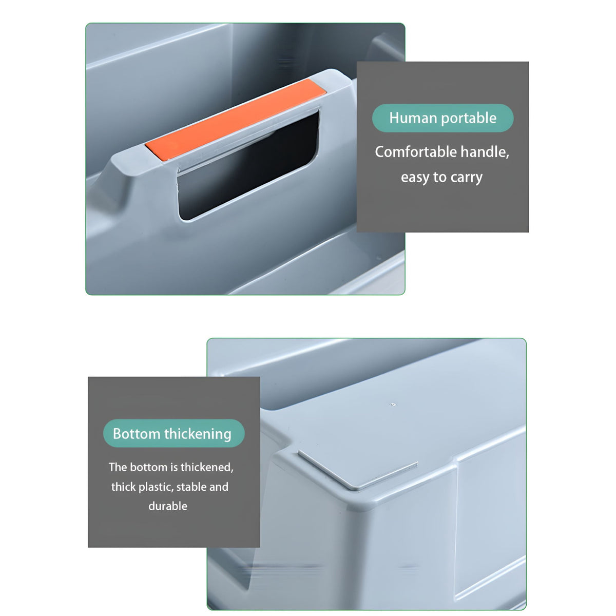 Two-Compartment Cleaning Caddy with Molded Handle, 14.37 x 10.04 x 4.72 Inches - Image 2