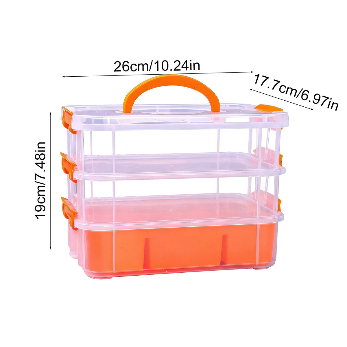 Three-Tier Stackable Desk Organizer with Carry Handle and Side Buckle - Image 3