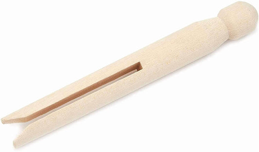 Birch Wood Clothespins, 50-Pack, 4.3 Inches, Light Brown