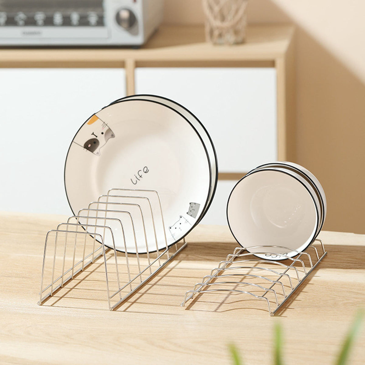 Eight-Tier Stainless Steel Pot Lid Rack for Cabinets and Pantry Shelves - Image 4