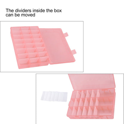 24-Compartment Storage Box with Removable Dividers and Clear Dust-Proof Lid - Image 5