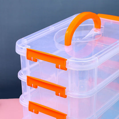 Three-Tier Stackable Desk Organizer with Carry Handle and Side Buckle - Image 6