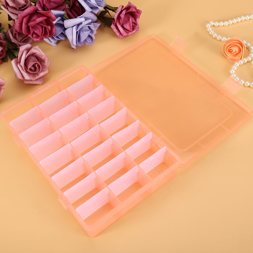 24-Compartment Storage Box with Removable Dividers and Clear Dust-Proof Lid - Image 3