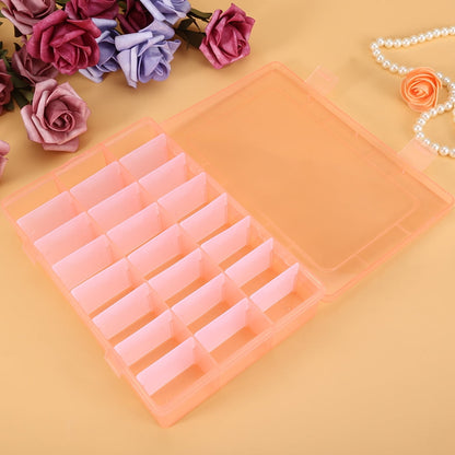 24-Compartment Storage Box with Removable Dividers and Clear Dust-Proof Lid - Image 3