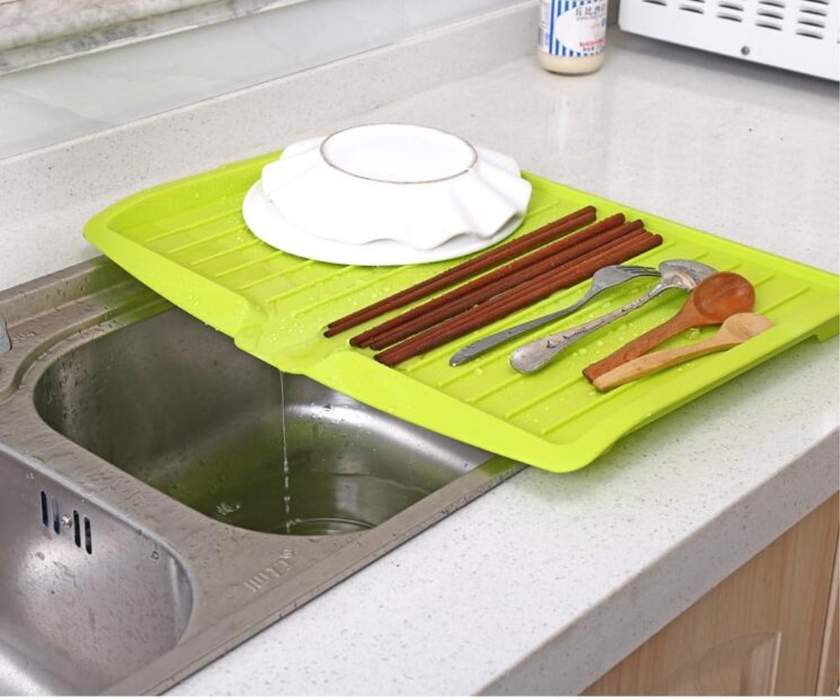 Dish Draining Board with Sloped Drain Channel and Non-Slip Base, 18 Inches - Image 4