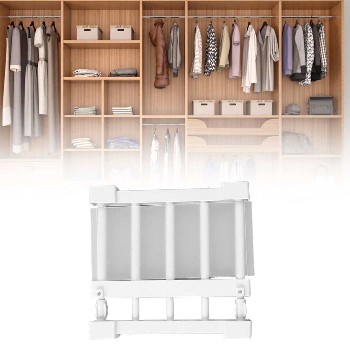 Expandable Tension Shelf for Closets and Cupboards, 9.1 to 11.8 Inches - Image 3